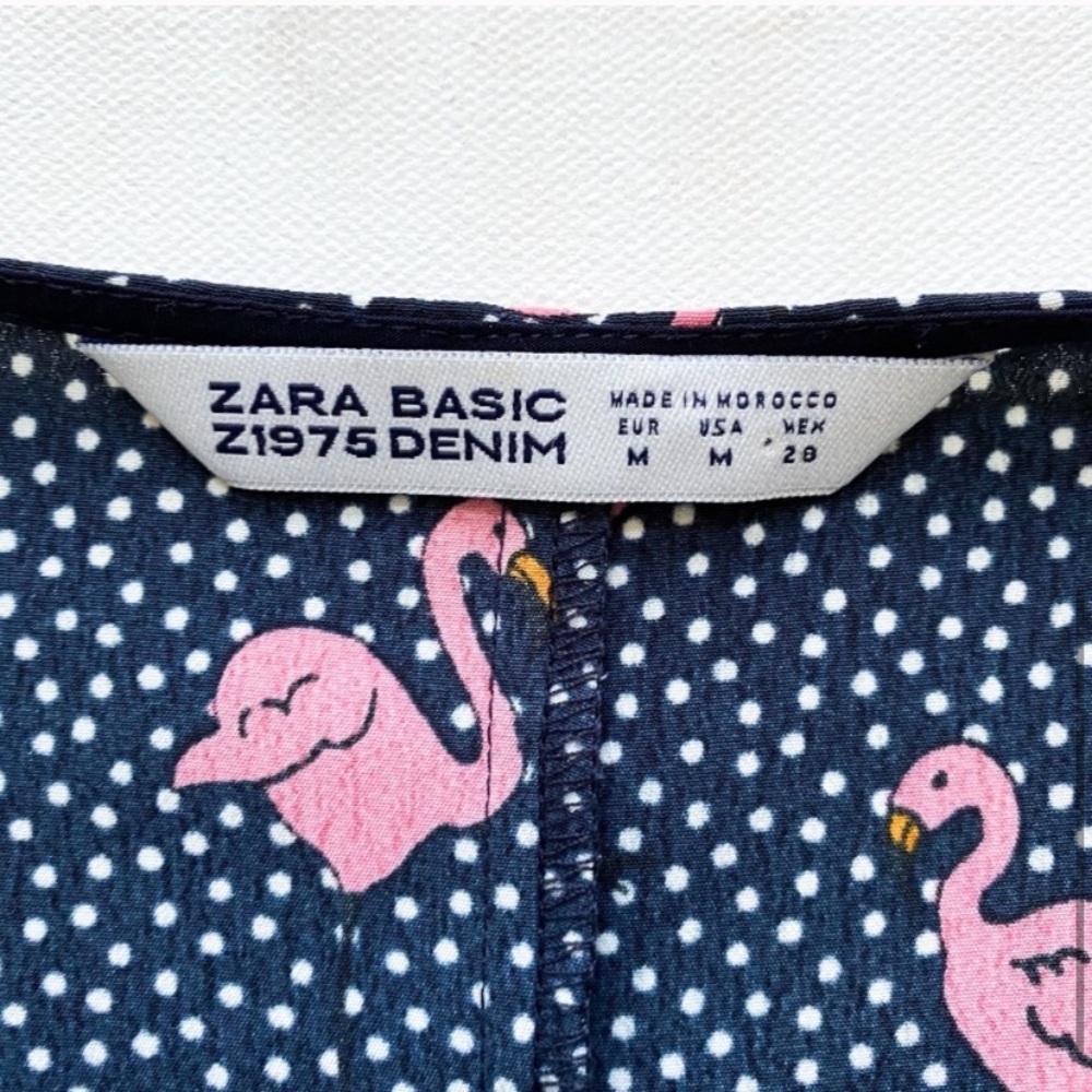 Zara Navy Pink Flamingo Romper - Picture 5 of 7
